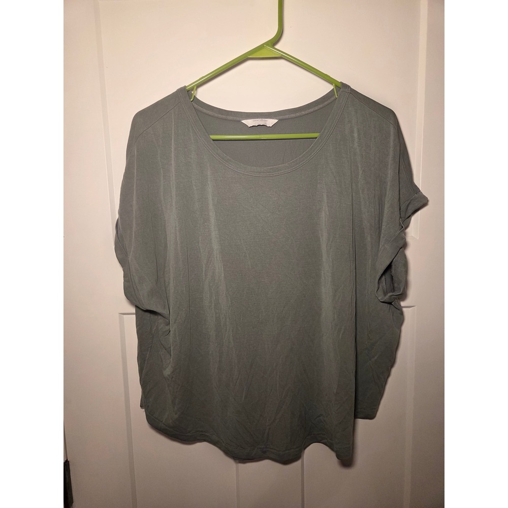 Lucky Brand Womens‎ Short Sleeve Scoop Neck T-Shirt Sage Green Oversized Top L